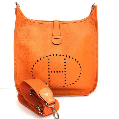 hermes orange evelyne bag|authentic hermes evelyne bag.